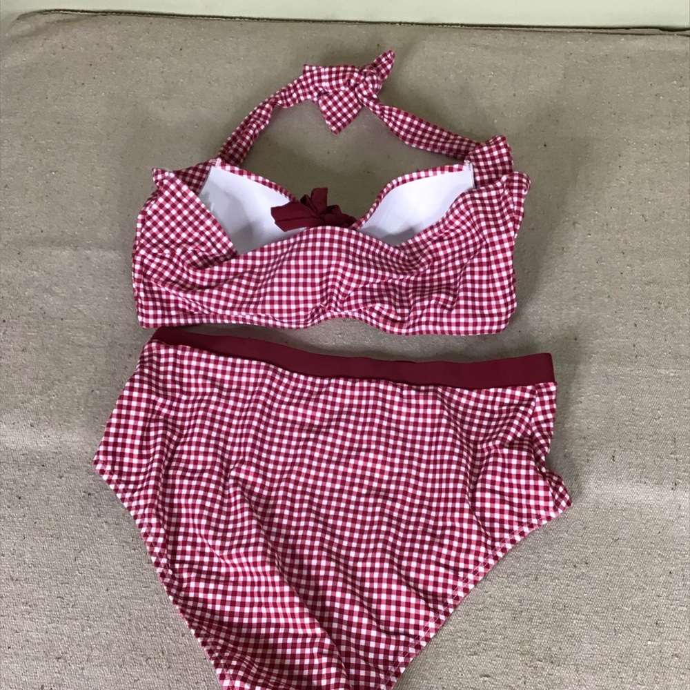 Peddney high waisted plaid 2 piece swimsuit Sz. Large and Xtra large - Picture 7 of 9